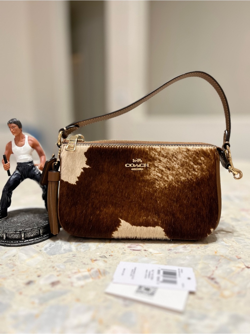 Coach Nolita 19In Haircalf With Cow Print NWT